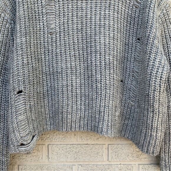 Zara Mock Neck Oversize Slouchy Distressed Sweater Fisherman Core C20 - Picture 6 of 15